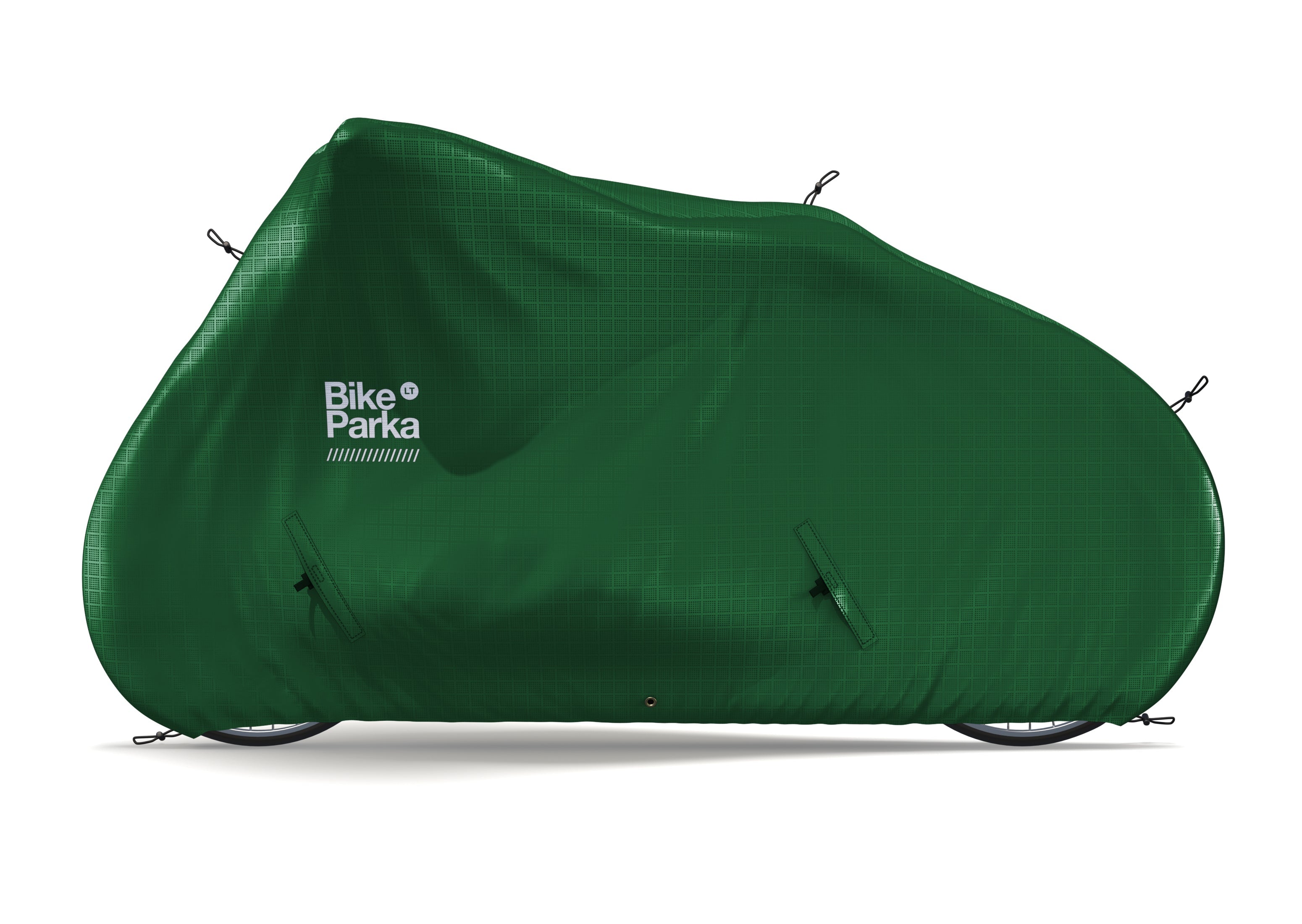 Longtail cargo e‑bike cover with child seat, ETS hem – BikeParka Longtail